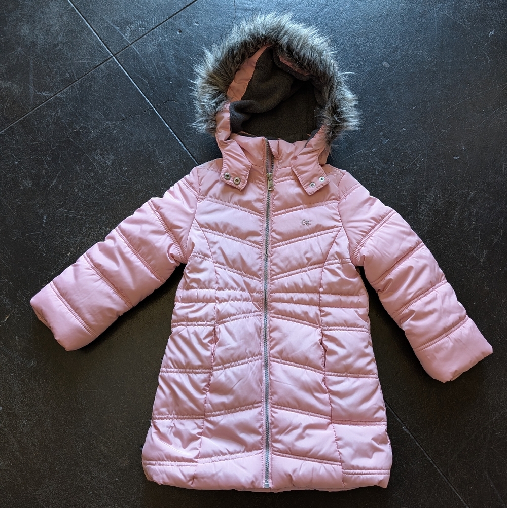 Calvin Klein Jeans Pink and Gray Hooded Jacket